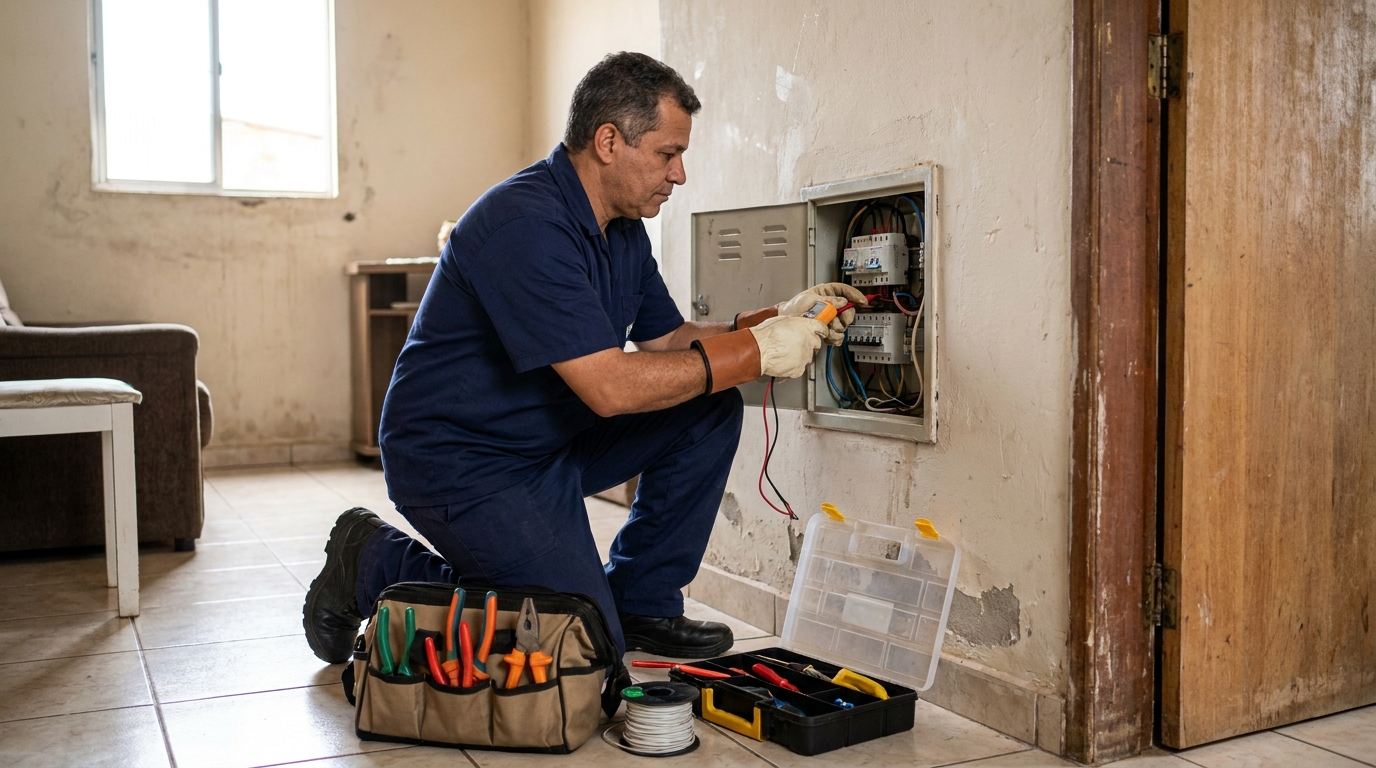 Eletricista com ferramentas em Guarapari‑ES