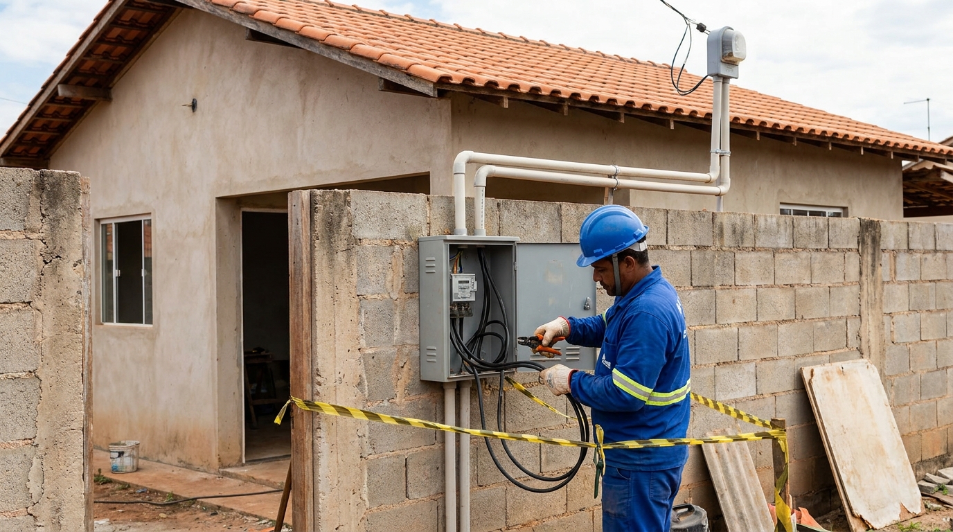 Eletricista instalando padrao de energia em Guarapari‑ES