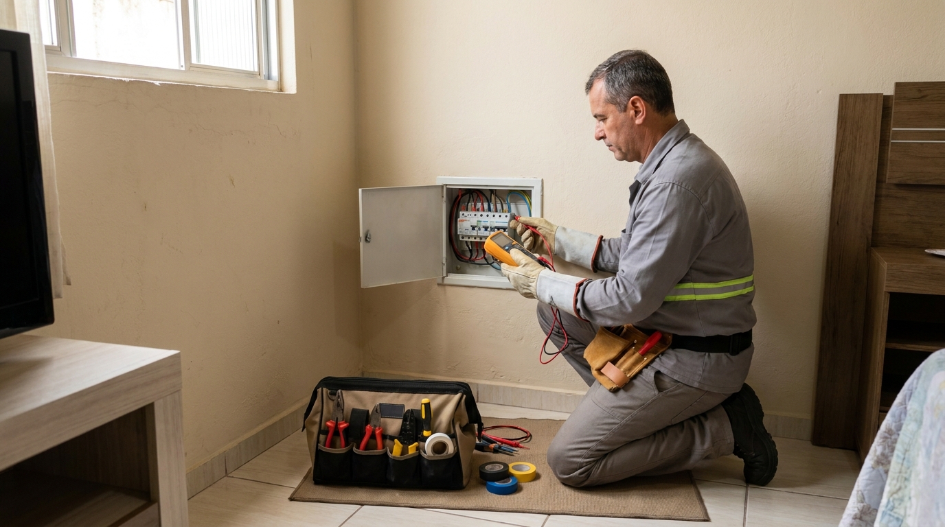 Eletricista trabalhando em Guarapari‑ES