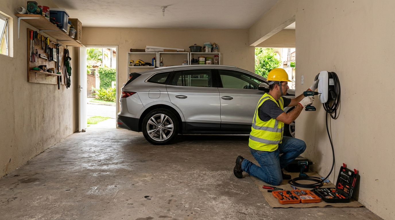 Instalacao de carregador de carro eletrico residencial em Guarapari‑ES